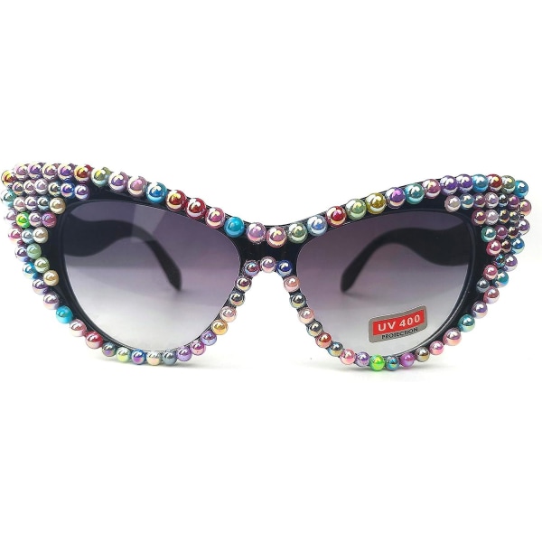 Nopeat ostokset Ylisuuret Timantti Aurinkolasit Naiset Strassit Kissan Silmät Aurinkolasit Vintage Miehet bling party aurinkolasit Silmälasit Pearl Rainbow
