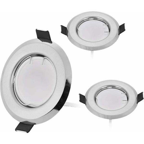 Sæt med 3 ultra flade indbyggede LED-spots med 3x5W dæmpbar pære 220V spotmodul, boring 55mm, dæmpbar, varm hvid 3000K, 120° strålevinkel