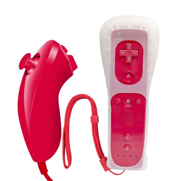 Trådløs controller og Nunchuck til Wii- og Wii U-konsoller - Perfekt RED