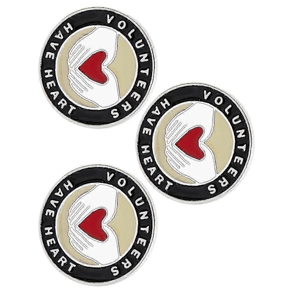 3 stk. Runde Brocher Legering Brystnål Tøj Sikkerhed Frivillig Badge Reversnål Tilfældig Farve