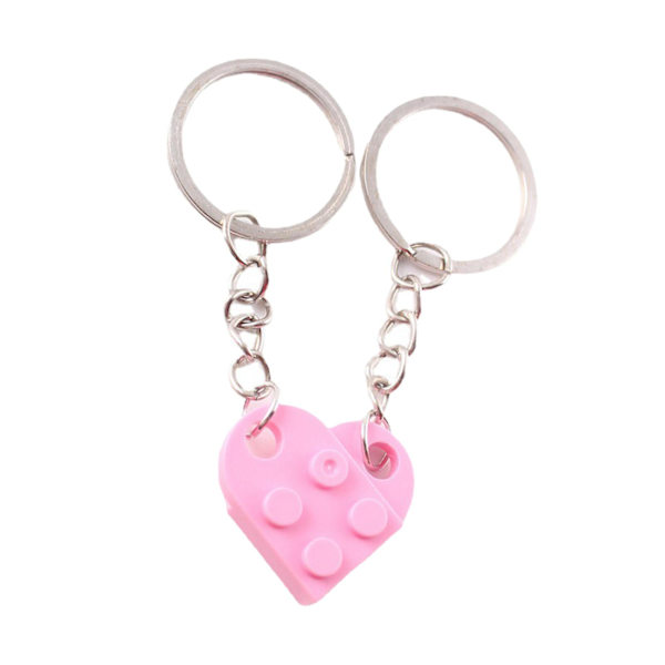 100% Uusi, Söpö Rakkaussydän Tiili Avaimenperä Pareille Ystävyys Tyttö Poika Avaimenperä Pink