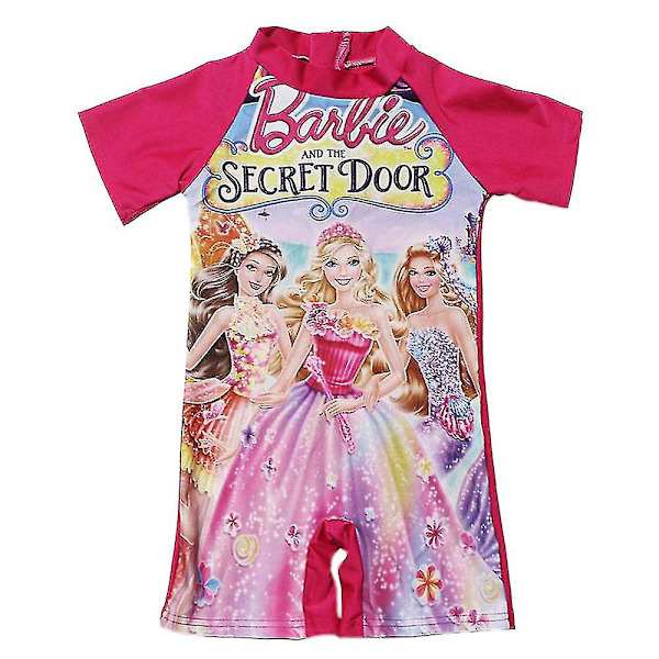 Barnflickor Badkläder Barbie Sofia Sjöjungfru En-delad Jumpsuit Strandkläder Barbie 6-8 Years