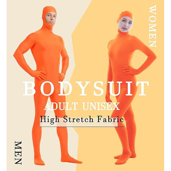 Bodysuit med bart ansigt til voksne, elastisk jule-rollespilsbodysuit sæt (170CM)