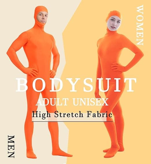 Exposed Face Bodysuit Vuxen Herr- och Dam Elastisk Julrollspels Bodysuit Set (160CM)