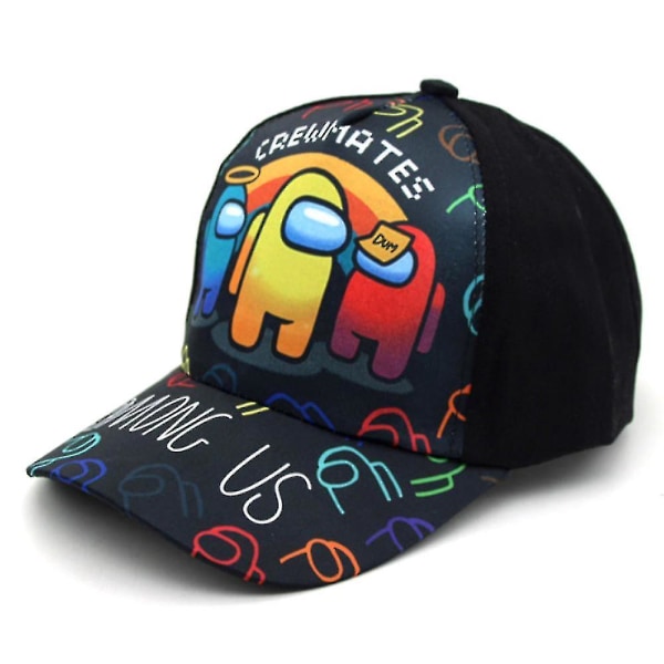 Among Us Cartoon Print Barnhattar för Barn Hippie Justerbar Casual Solskyddsmössa Trucker Cap för Pojkar Flickor D Pattern