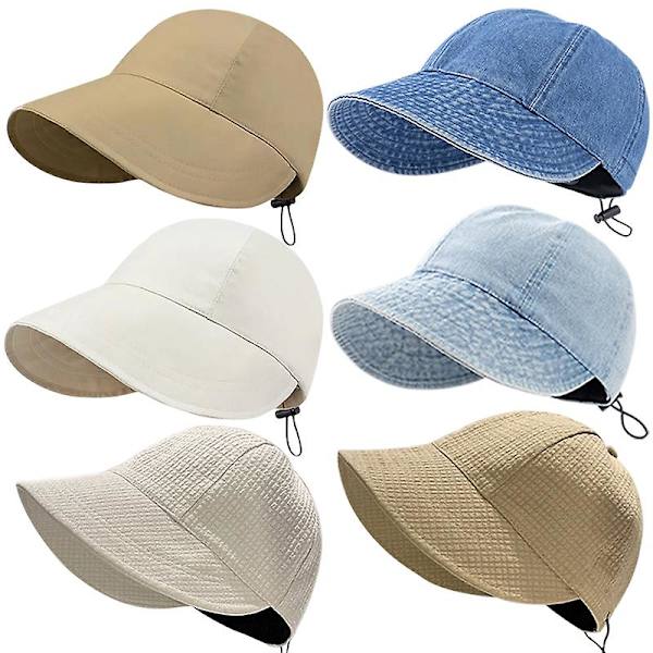 Sommar Solhatt Solskyddshätt Bredbrättad Dragkedja Justerbar Vikbar Herrhatt Snabbtorkande Hattar Visir Fiskare Hattar Style 02-Beige