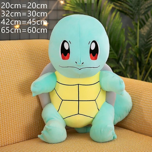 Suurikokoinen 65 cm Pikachu Plussilelu Anime Squirtle Pikachu Psyduck Piirretty Tyyny Nuket Lapsille x Squirtle 20cm