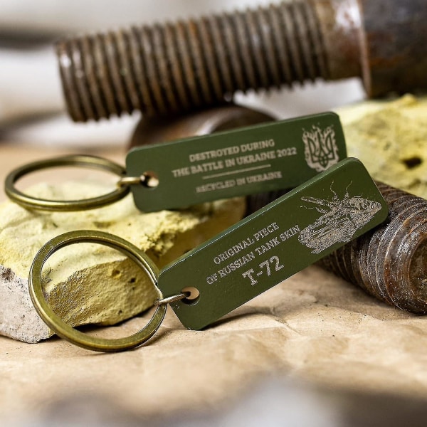 2 stk Brutale Nøkkelringer for Menn, Unik Ukraina Nøkkelring, Metall Nøkkelring for Menn, Minne Militære Gaver til Far, Bestefar, Kjæreste 2pcs Green