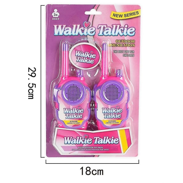 2 stk Håndholdte Barne-Walkie Talkies Tegneserie Inter-telefoner Foreldre-barn Leke Pink