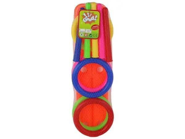 Ringkastningsspel för barn 3+ med 5 ringar och 5 stolpar, 41,5 cm