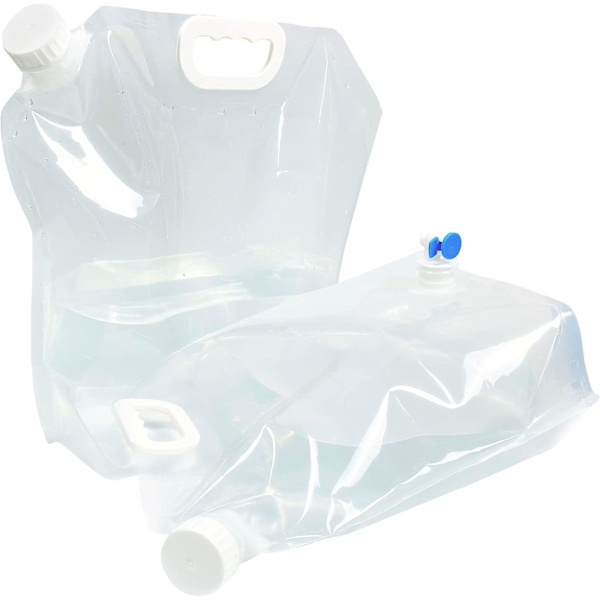 Hopfällbar Vattenflaska, 2-pack, 10L Vattentank, Hopfällbar med Kran, Bärbar Drickflaska, Vattenbehållare, BPA-fri för Camping, Hiki