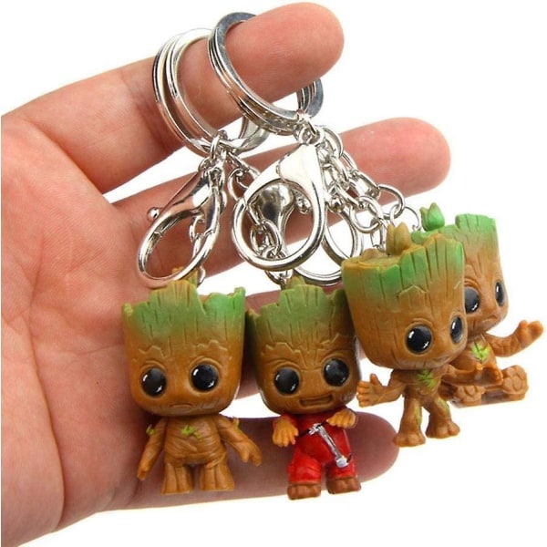 Baby Groot Nøglering (4-pak) - Actionfigur fra den klassiske film I AM GROOT