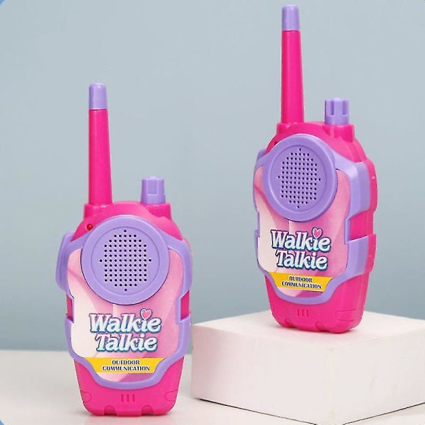 2 stk håndholdt børn walkie talkies tegneserie inter-telefoner forældre-barn legetøj Pink