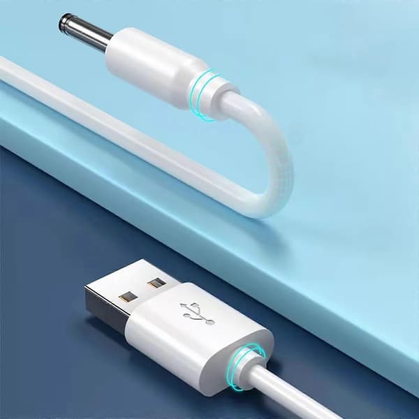 USB til DC3.5x1.35mm 5V opladerkabel strømomformer kabel forlængerledning sort til flere elektroniske enheder 2m