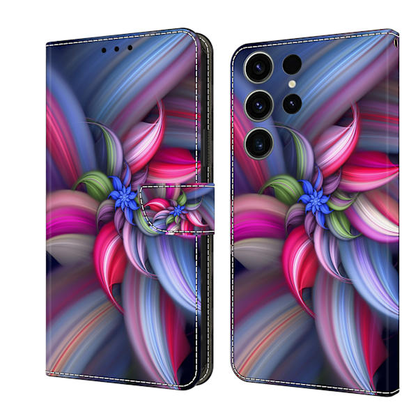 För Samsung Galaxy A16 5G 4G Fodral 3D Mönster PU Läder Plånbok Telefonfodral med Ställ - Färgglad Flo Colorful Flowers