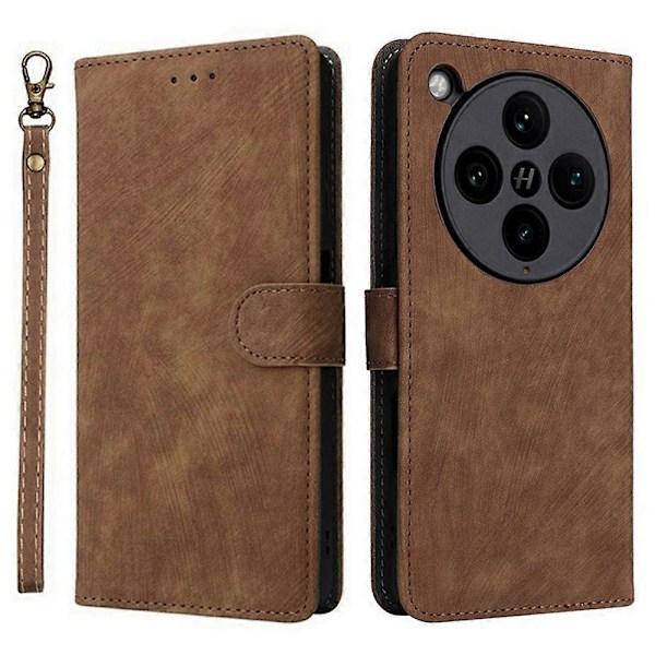 Til Oppo Find X8 Pro 5G Wallet Case RFID-blokering PU Læder Cover Stativ Visning - Brun Purple