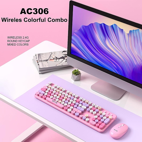 AC306 104 Tangenter Trådlöst Tangentbord + Mus Set