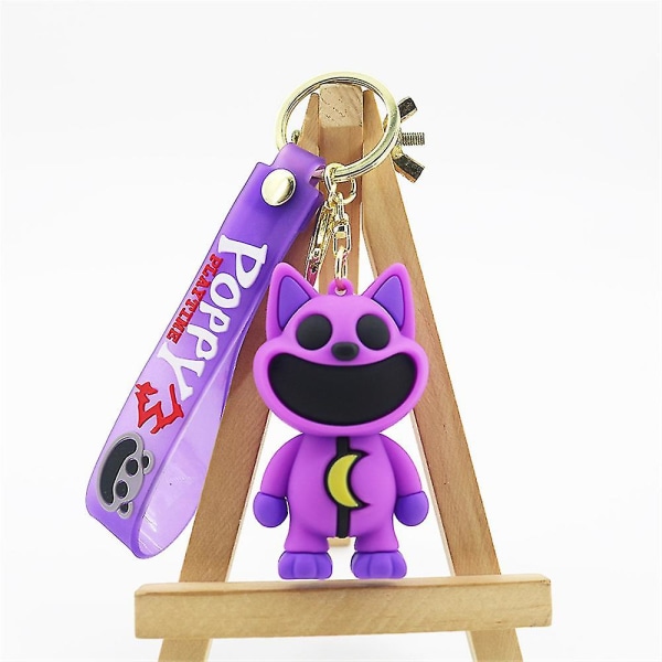 Smiling Critters CatNap DogDay Figurer PVC-påsar Hängare Hänge Nyckelringar Nyckelringar Födelsedag Julgåvor Purple