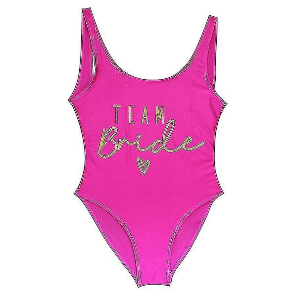S-3xl Gulltrykk Team Bride Heldrakt Svømmedrakt Squad Kvinner Badedrakt Ut Drikkerlag Badedrakt Sommer Strandklær Badedrakt gold purple L