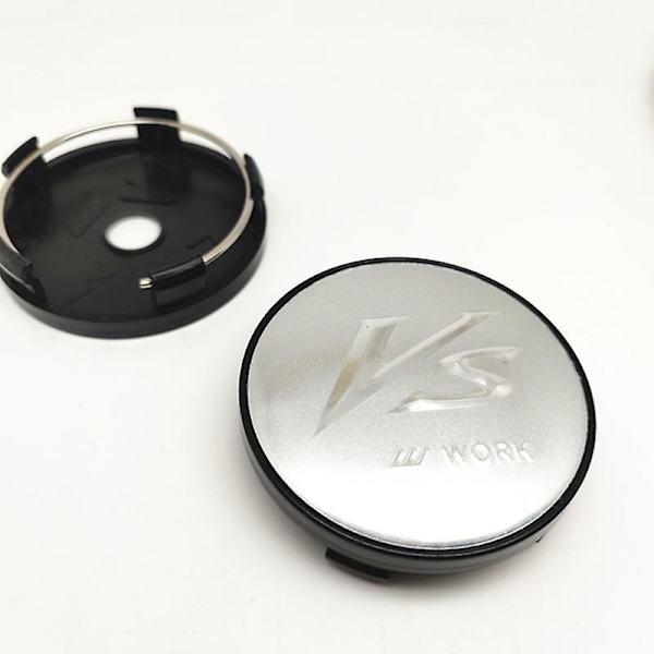 4 stk. 60mm hjulcenternavkapsler Vs W Work Universal fælge støvtætte dæksel navkapsler emblem bilstyling|hjulcenterkapsler|