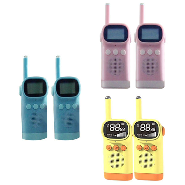 2x Walkie Talkies 3km Rækkevidde Plastik Mini Sød Til Børn Fødselsdag Drenge Piger Blå Blue 141 x 54.3 x 36 mm