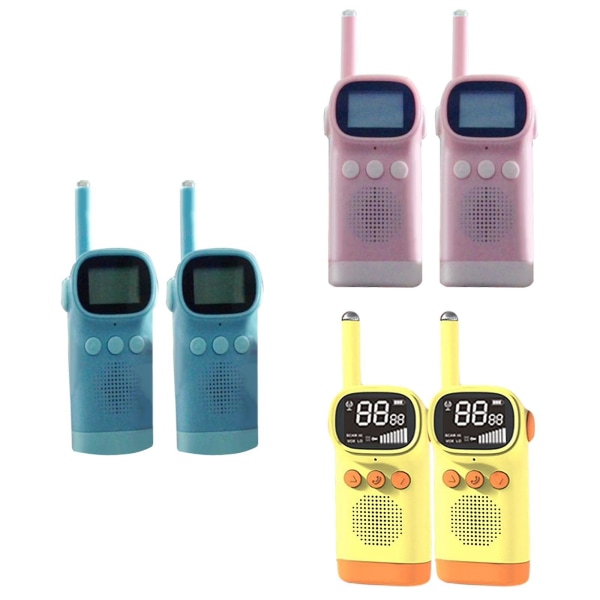 2x Walkie Talkies 3km Range Plastic Mini Cute For Kids Birthday Boys Girls Blue