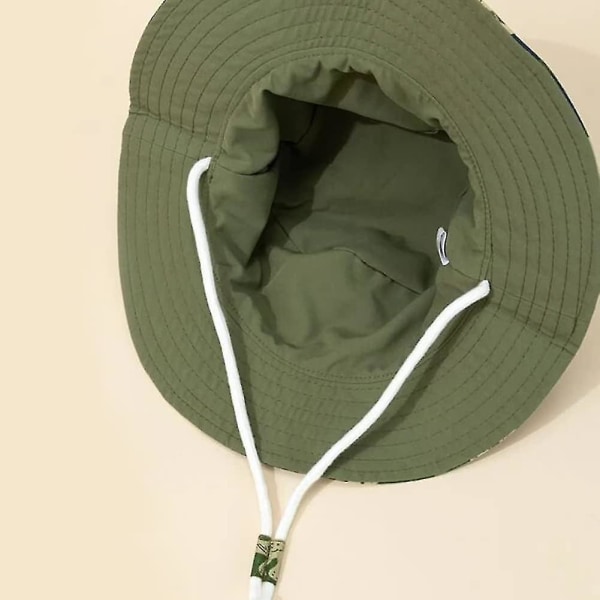 Kids Bucket Hat Justerbar solhattar Andningsbar strandhatt för pojkar Girls_ll Camouflage Dinosaur 2-6 Years