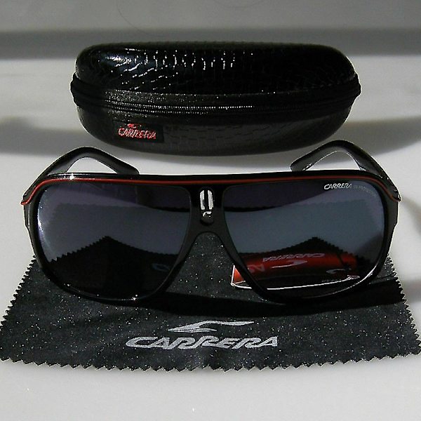Carrera Ruthenium Pilot Gradient Lens Solglasögon för Män + Box Red Black