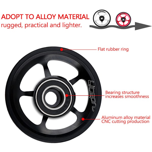 Litepro Easy Wheel og Forlengelsesstang for Brompton Bakre Stativ Easywheel Teleskopstang
