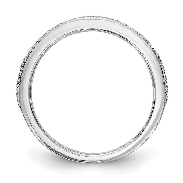 14k vitgulds vigselring med 1/4 karat diamanter, storlek 7,00, smycken för kvinnor - 2,3 gram, 0,25 dwt