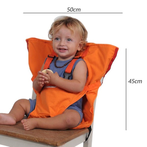 Baby Portable Adjustable Dining Chair Strap - Tärkeä turvavyö vauvan matkoille, ruokailuun ja leirintään Orange