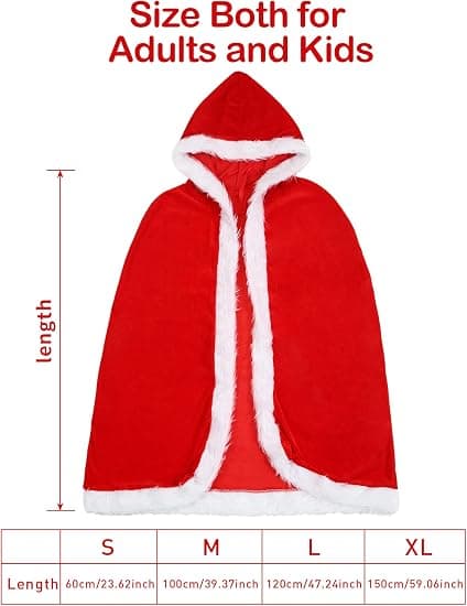Julekappe, Julemandskappe, hættekappe (85 cm)