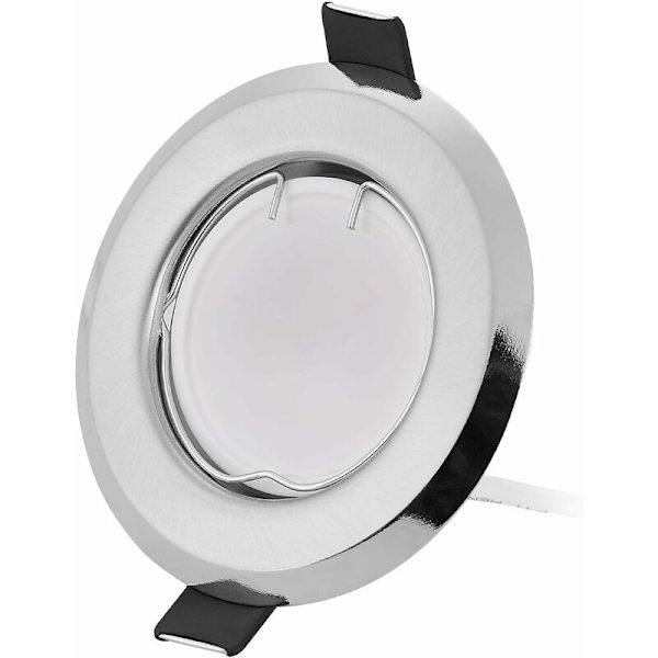 Sæt med 3 ultra flade indbyggede LED-spots med 3x5W dæmpbar pære 220V spotmodul, boring 55mm, dæmpbar, varm hvid 3000K, 120° strålevinkel