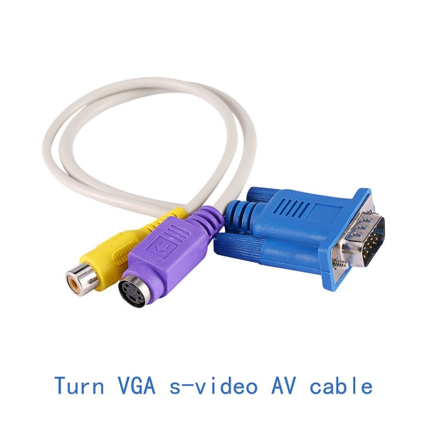 VGA til S-Video RCA Adapter Converter Kabel til PC Laptop