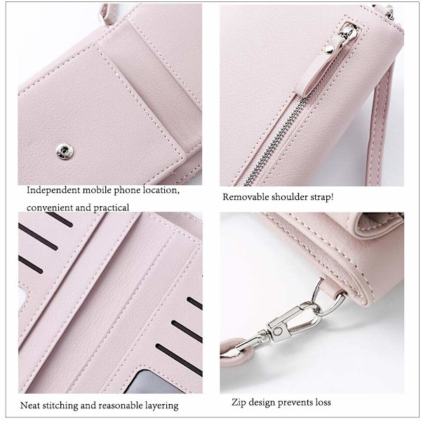 Naisten lompakko crossbody-laukku nahkainen matkapuhelin olkalaukku pieni naisten lompakko matkapuhelin minilaukku korttikotelo olkalaukku