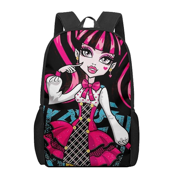 Monster High 3D-mönstrad skolväska för barn, flickor, pojkar, casual ryggsäckar, barnryggsäckar, pojkar, flickor, multifunktionella skolväskor 1