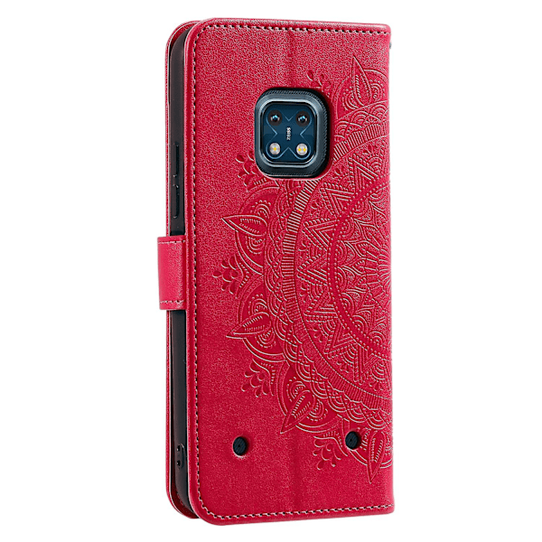Til Nokia Xr20 Totem Præget Læder Etui Rosarød Style E Nokia XR20 5G