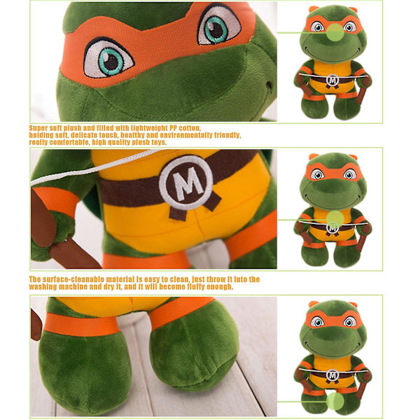 Teenage Mutant Ninja Turtles Plys Tmnt Leonardo Plushie Sød Skildpadde Plushies Dukke Til Børn Red 25cm