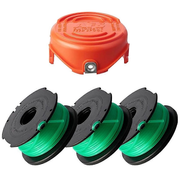 1 Spolkåpa + 3 Ersättningsspolar för Black &amp; Decker GH3000 / GH3000R / LST540 / LST540B L 1 Spool Cap + 1 Replacement Sp