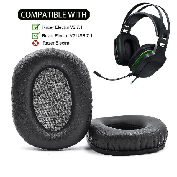 Ersättande öronkuddar som är kompatibla med Razer Electra V2 7.1 Gaming Headset