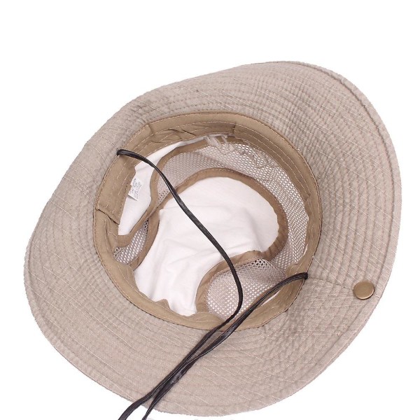 Udendørs Spandhat Mænd Sommer Åndbar Panama Hat Bomuld Jungle Fiskeri Mesh Hat Vandreture Strand Solbeskyttende Kasketter Til Mænd Black