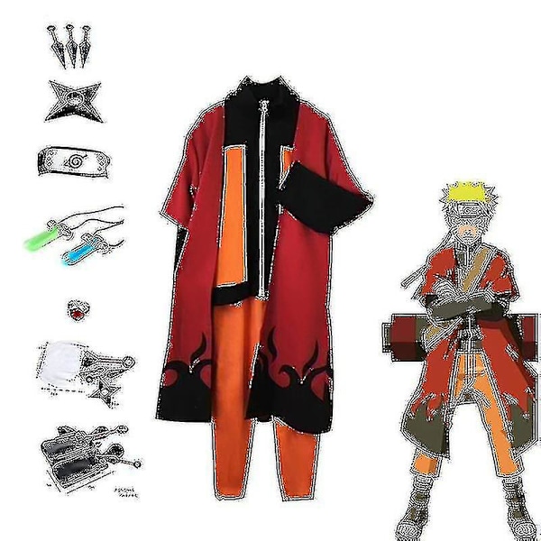 Kakashi Cosplay Kostume Uzumaki Tøj Shippuden Anden Uniform Og Pandebånd Kunai Voksen Halloween Tøj Julegave A L