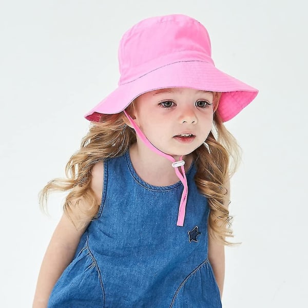 Barnebøttehatt Justerbar Solhatt Pustende Strandhatt For Gutter Jenter_ll Pink 1-2 Years