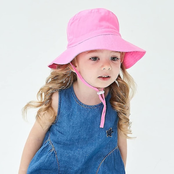 Barnhatt Justerbar Solhatt Andningsbar Strandhatt För Pojkar Flickor_ll Pink 2-4 Years