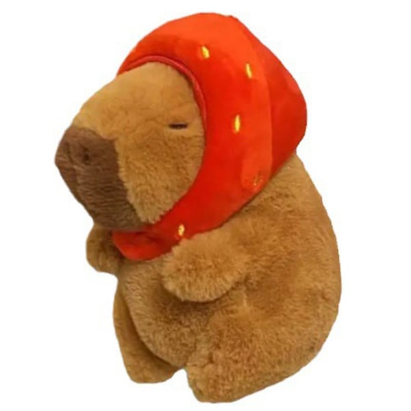 Sööt ja pieni piirretty kapibara-pehmolelu Mukava pehmustettu täytetyyny Lahja syntymäpäiville ja jouluun Doll with Strawberry 10cm
