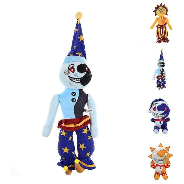 2024 Fnaf Sundrop Moondrop Plushies Five Nights At Freddy's Clown Figur Plusch Leksak Skräckspel Sol Måne Mjuk Fylld Dock Barn Jul Födelsedagspresenter D