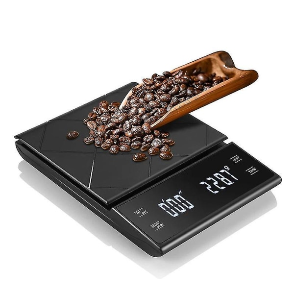 Elektroninen keittiövaaka Kannettava digitaalinen kahvivaaka ajastimella Tarkka LED-näyttö Kotipainon mittaustyökalu
