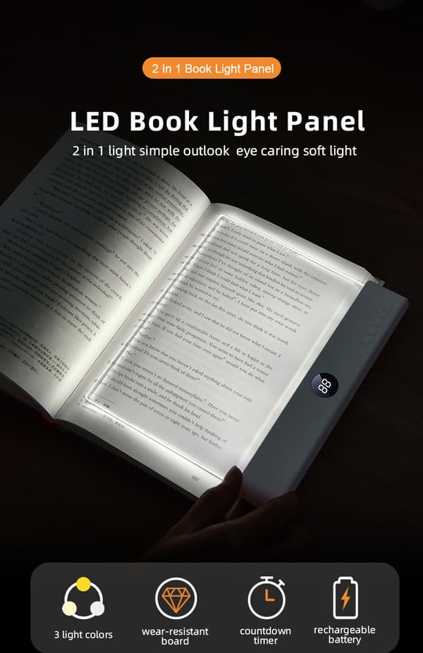 F17 LED flatpanel leselys, oppladbart leselys, bærbart studentnattlys, egnet for hybler og soverom, rosa