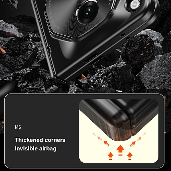 For OnePlus Open Deksel Herdet Glass Film Hengselbeskyttelse PC-deksel med Stylus/Stylus-spor Style C OnePlus Open