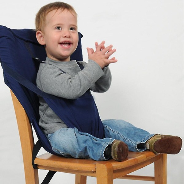 Baby kannettava säädettävä ruokapöydän tuolin hihna on välttämätön turvavyö baby matkustamiseen, ruokkimiseen ja retkeilyyn navy blue